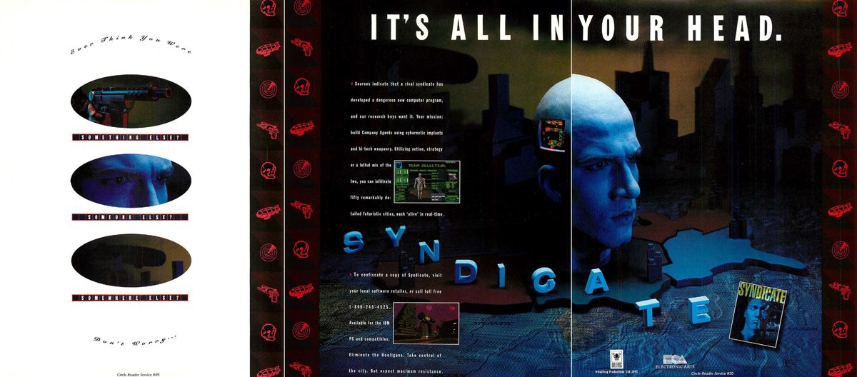Syndicate Magazine Advertisement (Magazine Advertisements): Computer Gaming World (United States), Issue #108 (July 1993) 3 page variant ad