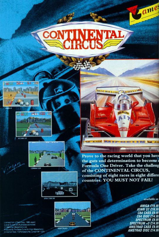 Continental Circus Magazine Advertisement (Magazine Advertisements): Zero (United Kingdom), Issue #01 (November 1989)