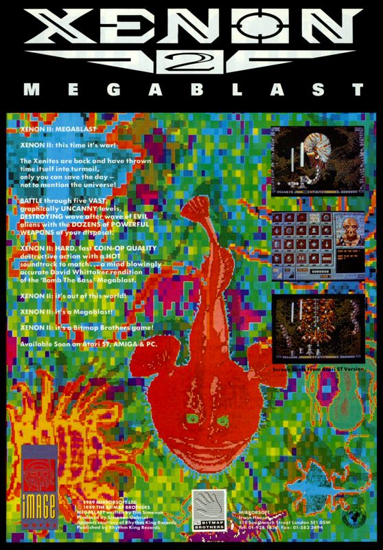 Xenon 2: Megablast Magazine Advertisement (Magazine Advertisements): Amiga Format (United Kingdom), Issue #003 (October 1989)