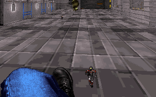 Duke Nukem 3D Screenshot (SCORE Magazine CD, September 1995): The same image was also included with Terminal velocity shareware v1.2 but this version does not have a caption on it.