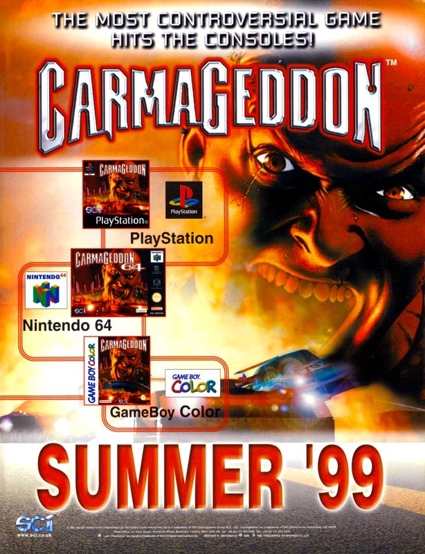 Carmageddon Magazine Advertisement (Magazine Advertisements): Arcade (United Kingdom), Issue #07 (June 1999)