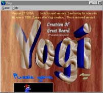 Yogi Screenshot (Website screenshots): Main menu