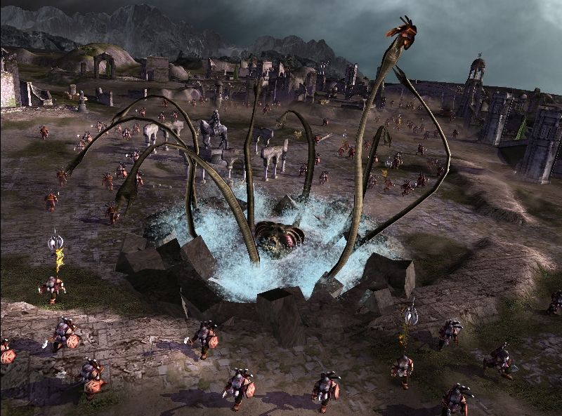 The Lord of the Rings: The Battle for Middle-earth II Screenshot (Electronic Arts UK Press Extranet, 2005-02-01): The Watcher with dwarf in claw