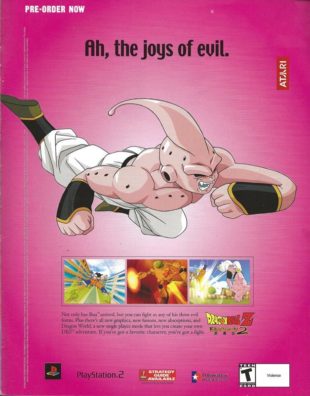 Dragon Ball Z: Budokai 2 Magazine Advertisement (Magazine Advertisements): WWE SmackDown Magazine (U.S.) Issue #1 2003