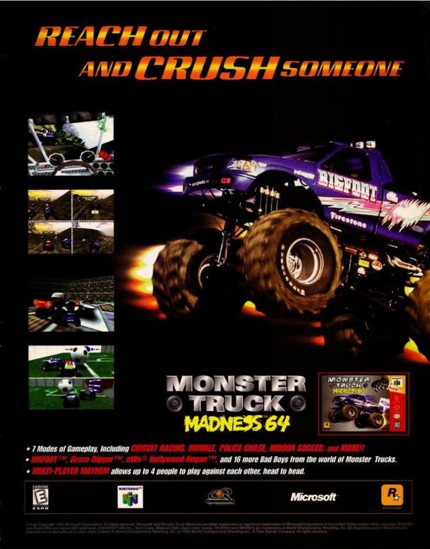Monster Truck Madness 64 Magazine Advertisement (Magazine Advertisements): ECW Magazine U.S. Issue #5 2000