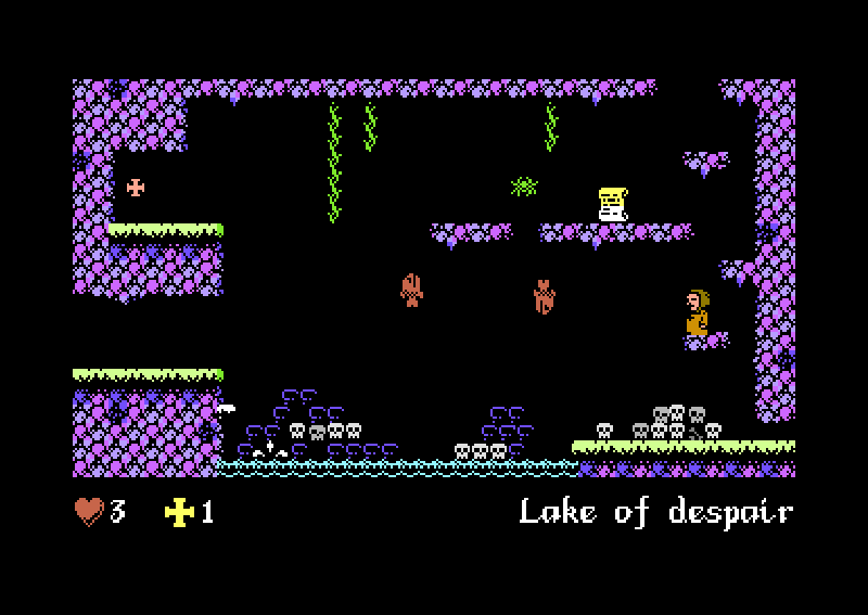 l'Abbaye des Morts Screenshot (doublesidedgames.com (Commodore 64 release))