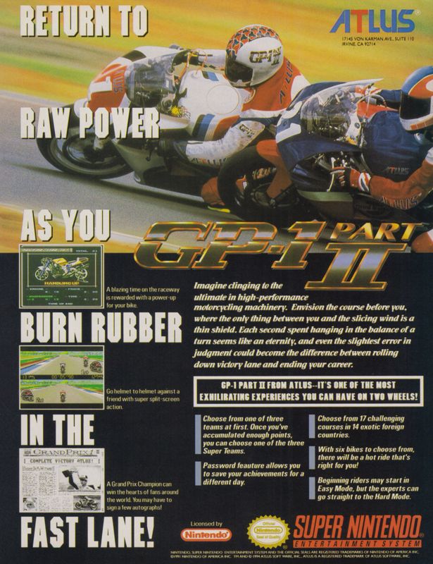 GP-1 Part II Magazine Advertisement (Magazine Advertisements): Electronic Gaming Monthly (United States), Issue 65 (December 1994).