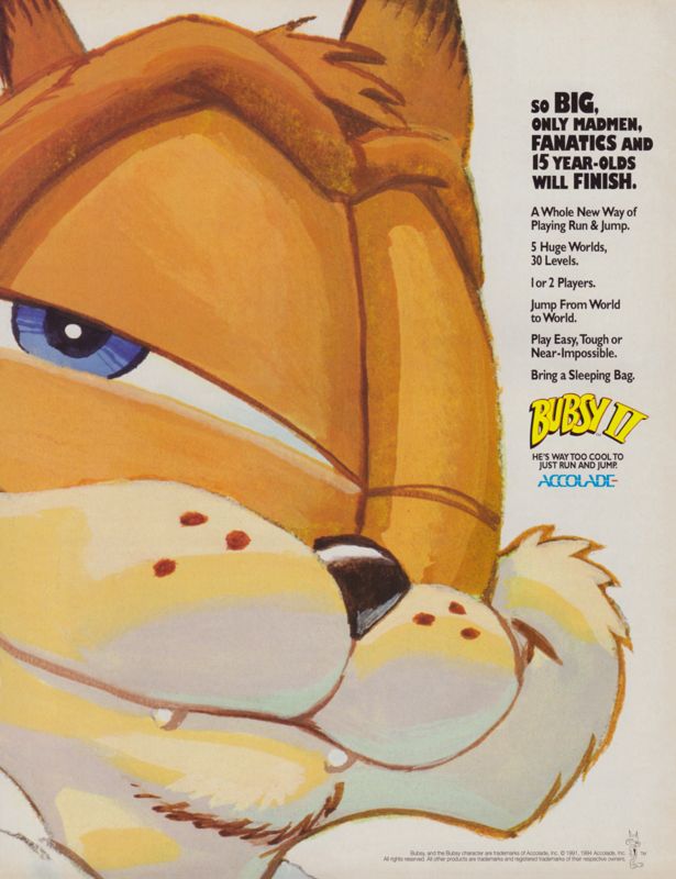 Bubsy II Magazine Advertisement (Magazine Advertisements): Electronic Gaming Monthly (United States), Issue 65 (December 1994).