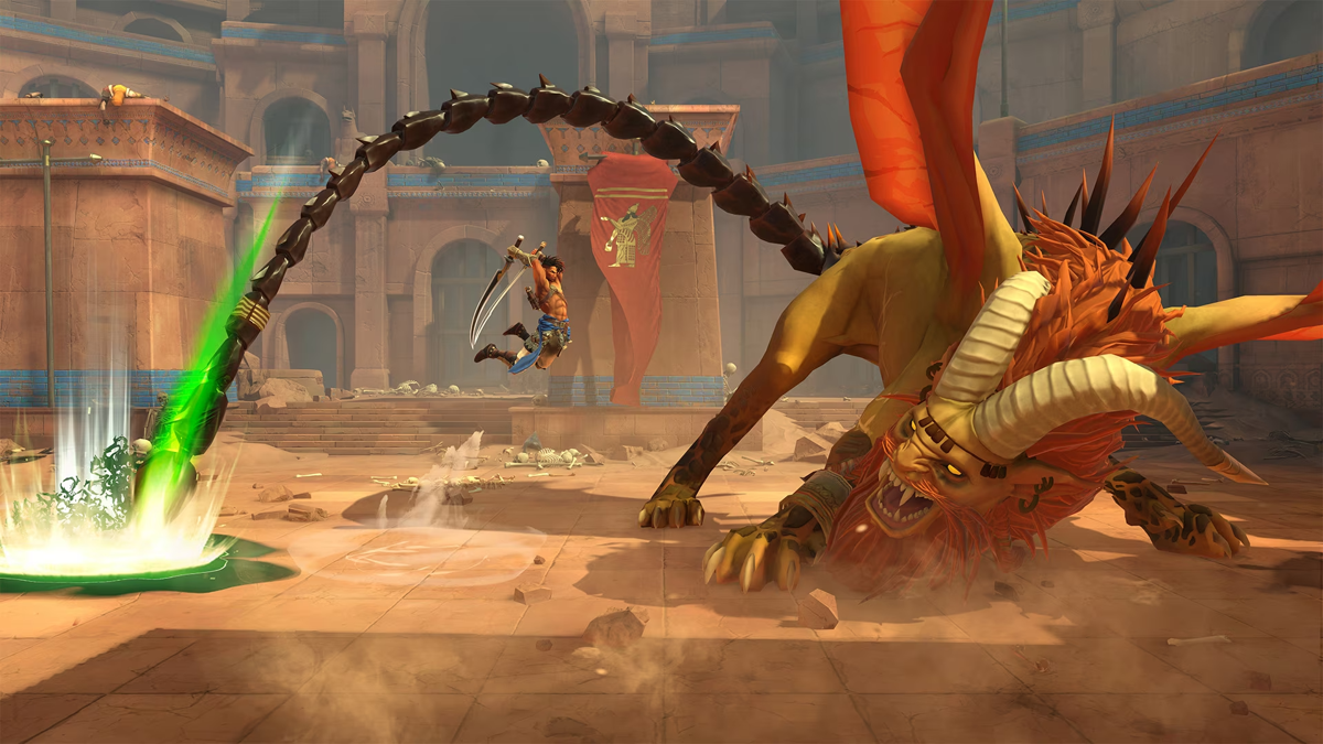 Prince of Persia: The Lost Crown Screenshot (Official website): Combat - Manticore - Lower City