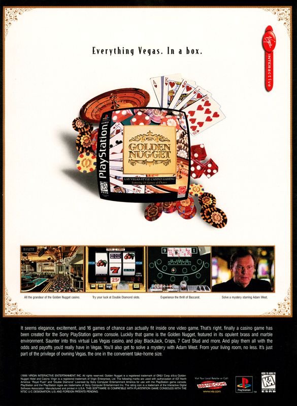 Golden Nugget Magazine Advertisement (Magazine Advertisements): Official U.S. PlayStation Magazine (United States), Volume 1 Issue 1 (October 1997)