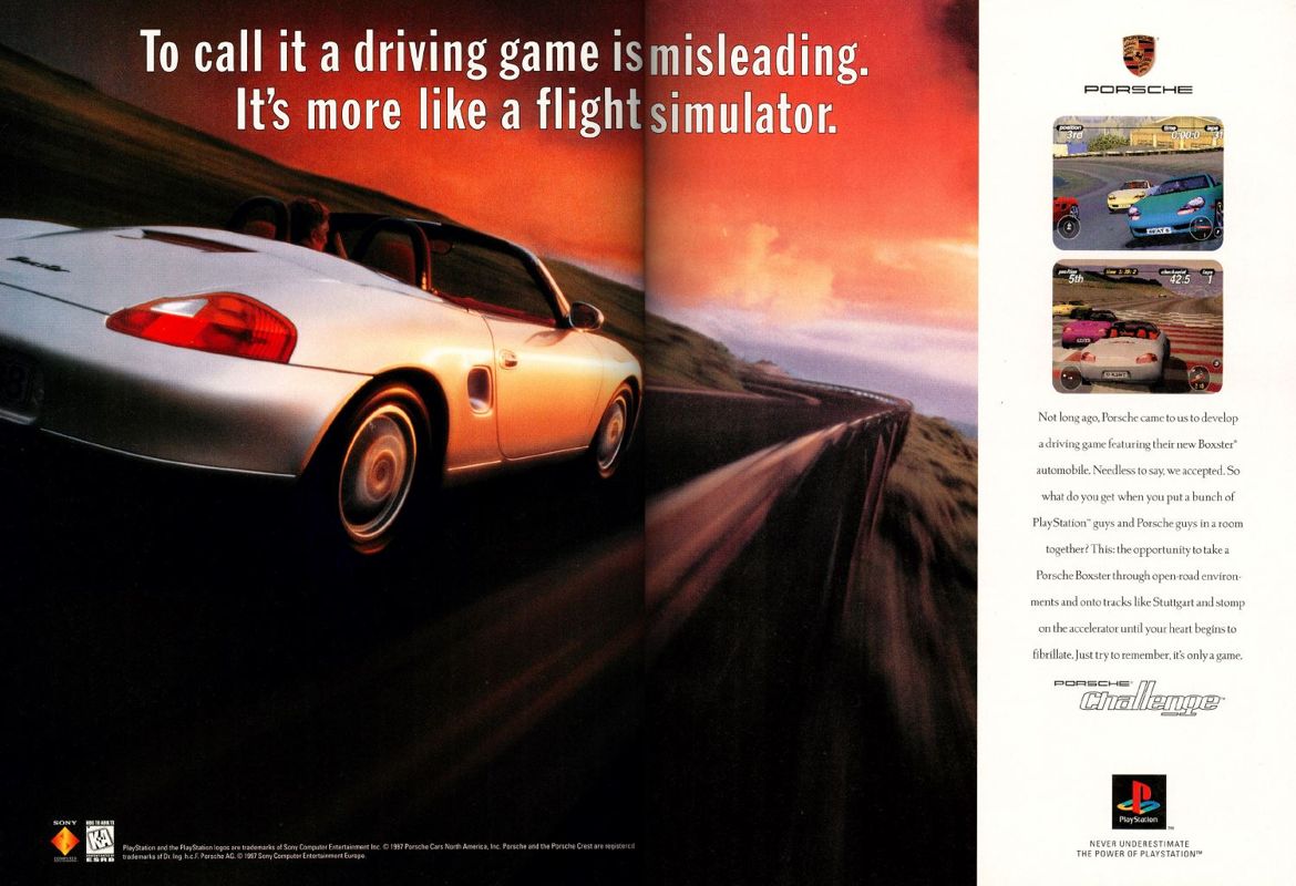 Porsche Challenge Magazine Advertisement (Magazine Advertisements): Official U.S. PlayStation Magazine (United States), Volume 1 Issue 2 (November 1997)