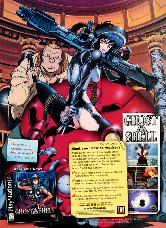 Ghost in the Shell Magazine Advertisement (Magazine Advertisements): Official U.S. PlayStation Magazine (United States), Volume 1 Issue 2 (November 1997)