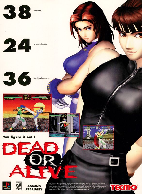 Dead or Alive Magazine Advertisement (Magazine Advertisements): Official U.S. PlayStation Magazine (United States), Volume 1 Issue 5 (February 1998)