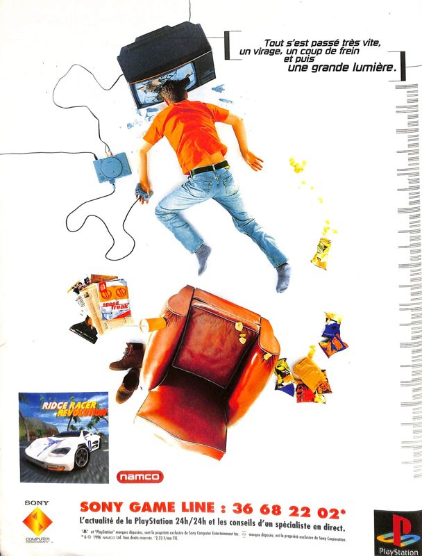 Ridge Racer Revolution Magazine Advertisement (Magazine Advertisements): Joypad (France), Issue 54 (June 1996)