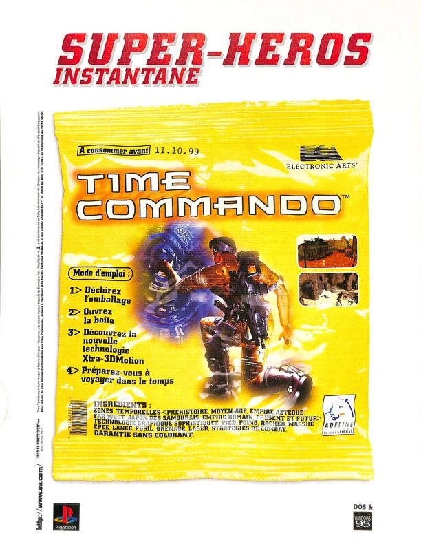Time Commando Magazine Advertisement (Magazine Advertisements): Joypad (France), Issue 56 (September 1996)