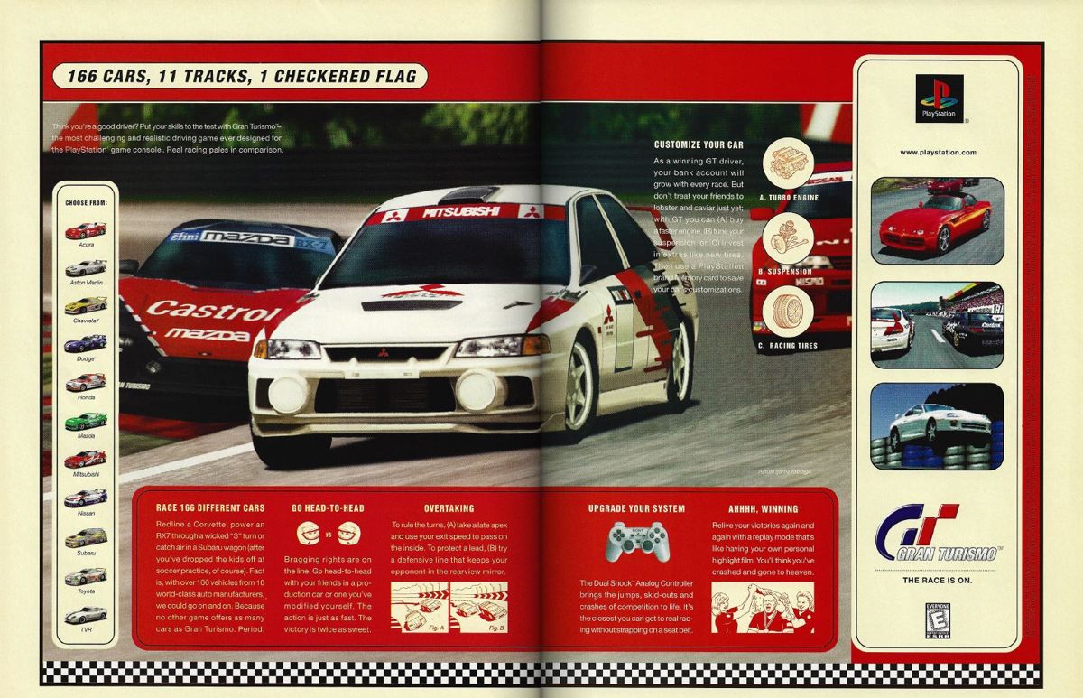 Gran Turismo Magazine Advertisement (Magazine Advertisements): Official U.S. PlayStation Magazine (United States), Volume 1 Issue 12 (September 1998)