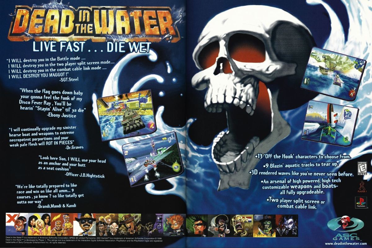 Dead in the Water Magazine Advertisement (Magazine Advertisements): Official U.S. PlayStation Magazine (United States), Volume 2 Issue 1 (October 1998)