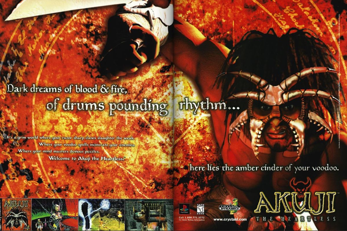 Akuji: The Heartless Magazine Advertisement (Magazine Advertisements): Official U.S. PlayStation Magazine (United States), Volume 2 Issue 1 (October 1998)