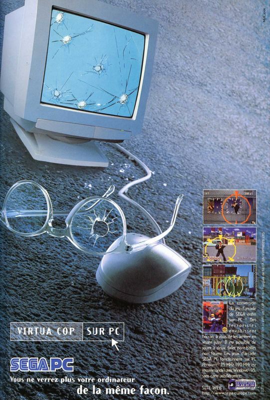 Virtua Cop Magazine Advertisement (Magazine Advertisements): PC Player (France), Issue 033 (December 1996)
