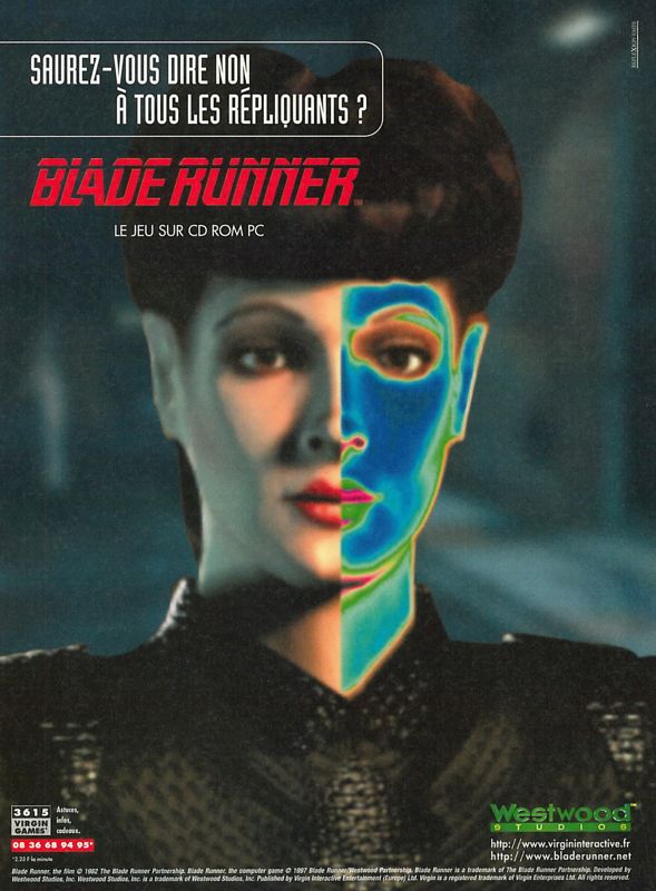 Blade Runner Magazine Advertisement (Magazine Advertisements): PC Jeux (France), Issue 05 (December 1997)
