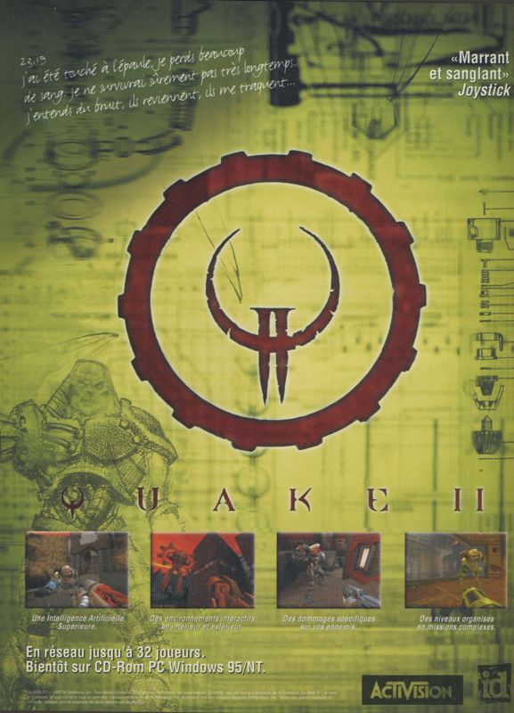 Quake II Magazine Advertisement (Magazine Advertisements): PC Jeux (France), Issue 07 (February 1998)