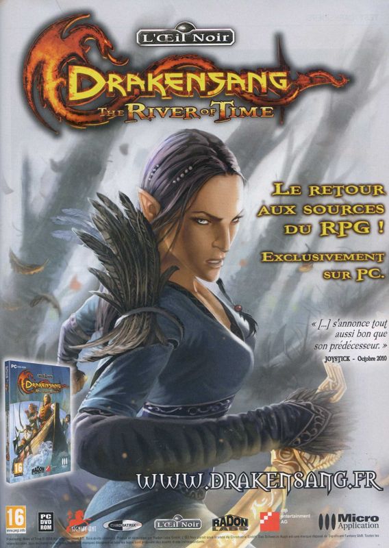 The Dark Eye: Drakensang - The River of Time Magazine Advertisement (Magazine Advertisements): Joystick (France), Issue 235 (November 2010)