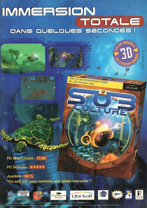 Sub Culture Magazine Advertisement (Magazine Advertisements): PC Jeux (France), Issue 06 (January 1998)