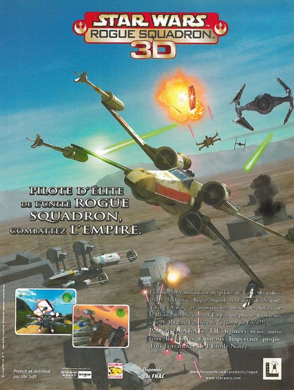 Star Wars: Rogue Squadron 3D Magazine Advertisement (Magazine Advertisements): Joystick (France), Issue 099 (December 1998)