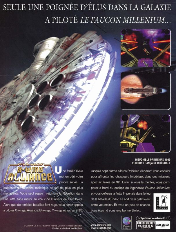Star Wars: X-Wing Alliance Magazine Advertisement (Magazine Advertisements): Joystick (France), Issue 102 (March 1999)