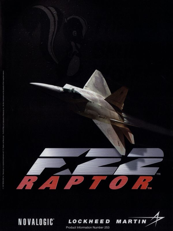 F-22 Raptor Magazine Advertisement (Magazine Advertisements): PC Gamer (USA), Issue 11/1997