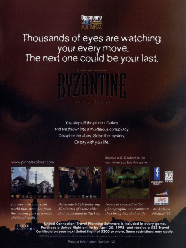Byzantine: The Betrayal Magazine Advertisement (Magazine Advertisements): PC Gamer (USA), Issue 11/1997