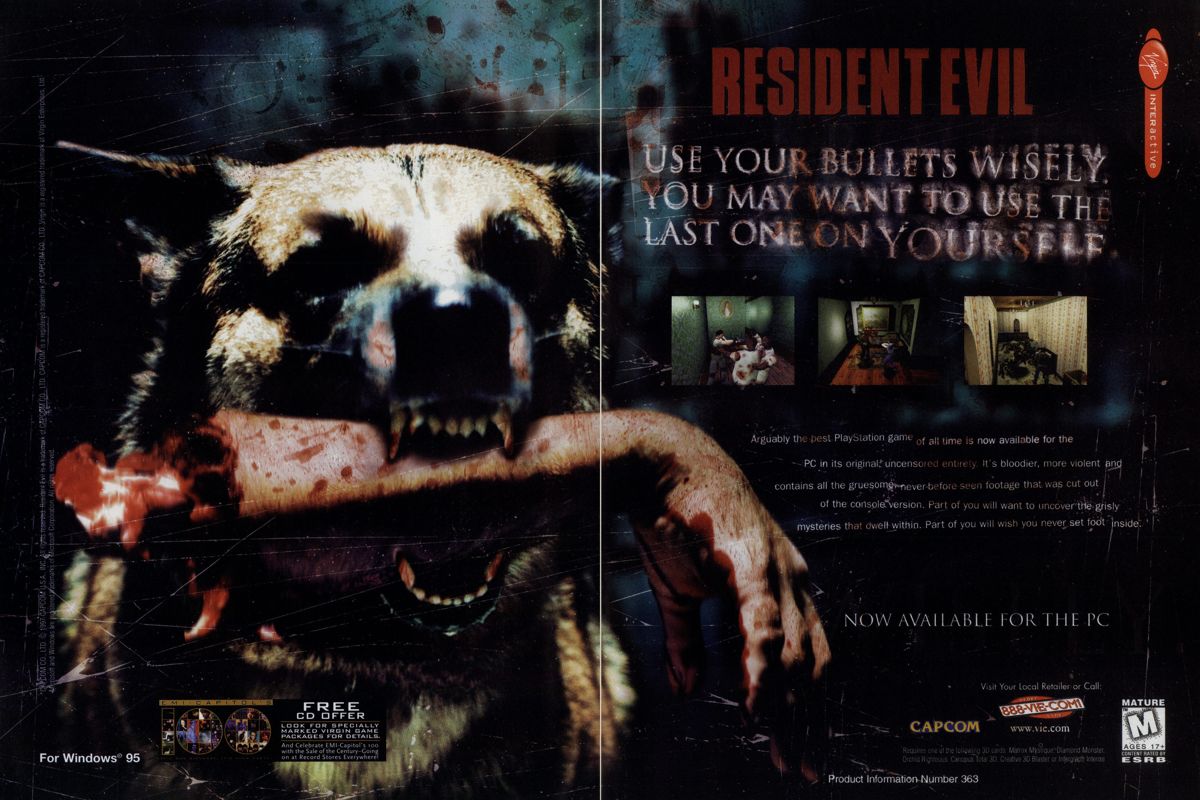 Resident Evil Magazine Advertisement (Magazine Advertisements): PC Gamer (USA), Issue 11/1997