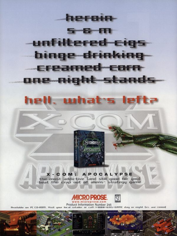 X-COM: Apocalypse Magazine Advertisement (Magazine Advertisements): PC Gamer (USA), Issue 11/1997