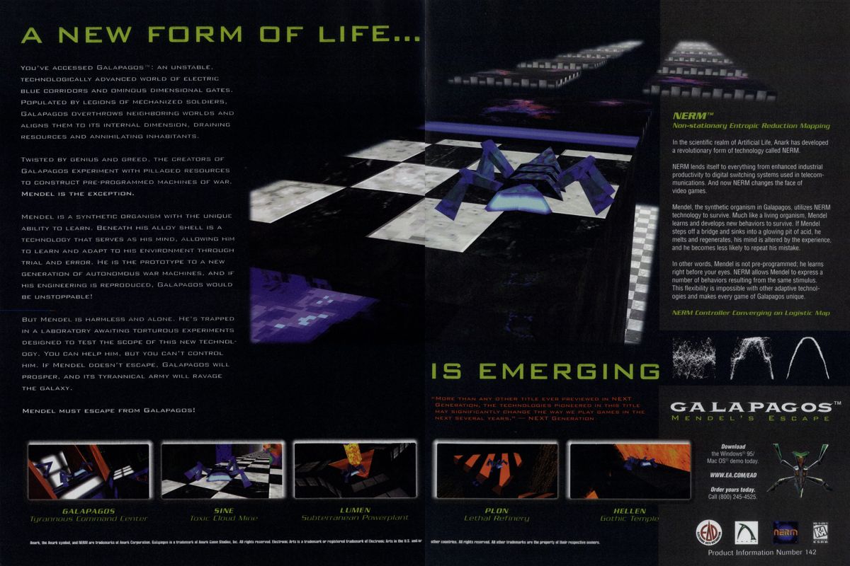 Galapagos Magazine Advertisement (Magazine Advertisements): PC Gamer (USA), Issue 11/1997