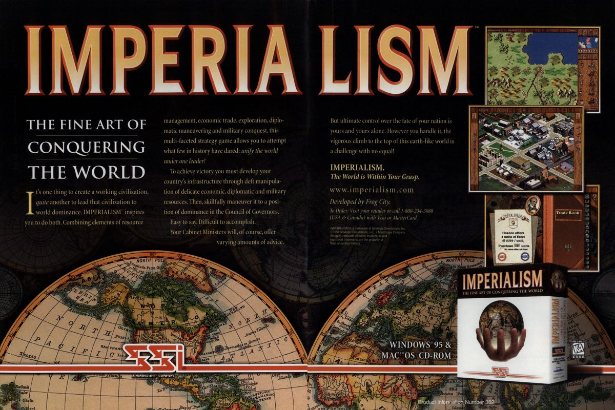 Imperialism Magazine Advertisement (Magazine Advertisements): PC Gamer (USA), Issue 11/1997