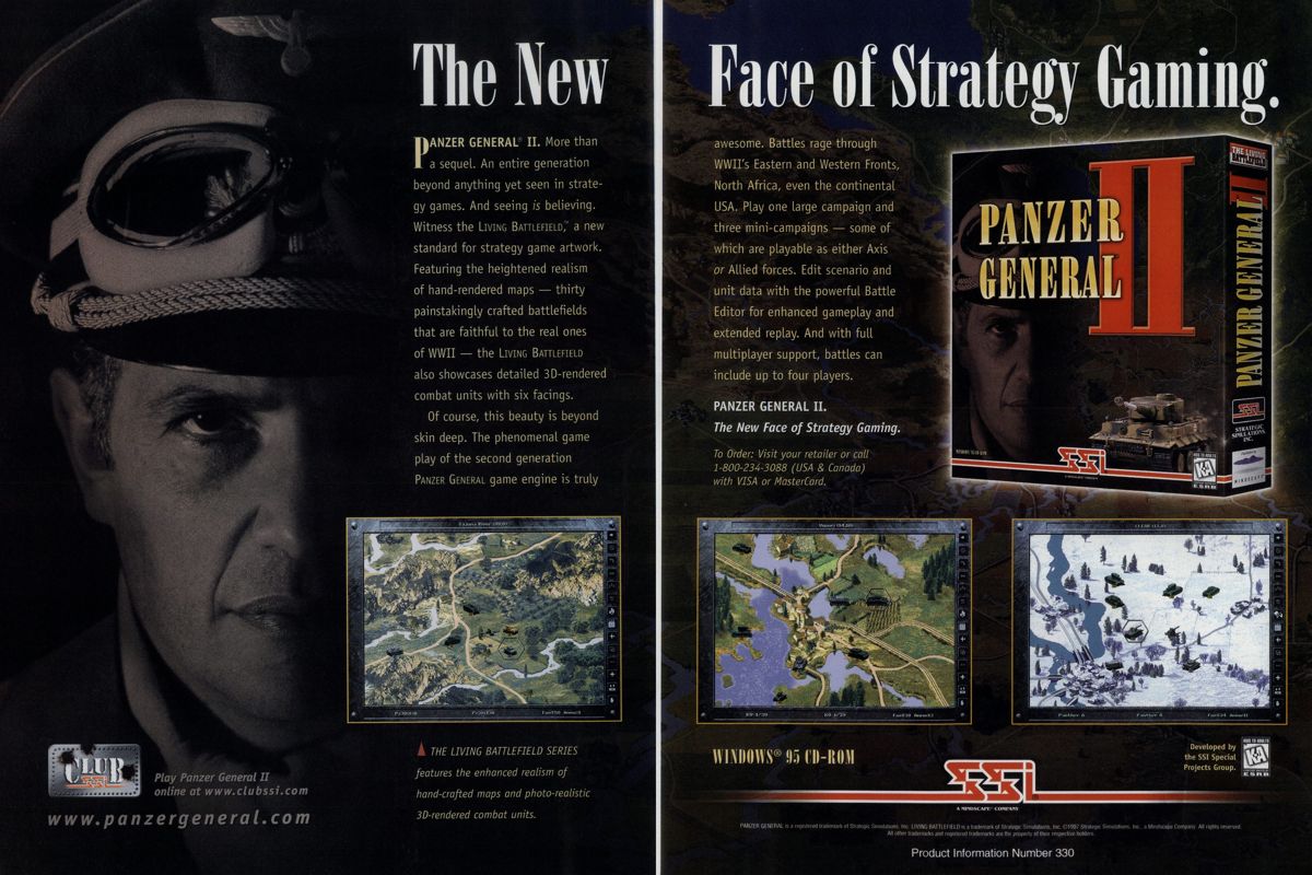 Panzer General II Magazine Advertisement (Magazine Advertisements): PC Gamer (USA), Issue 11/1997