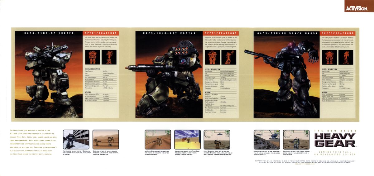 Heavy Gear Magazine Advertisement (Magazine Advertisements): PC Gamer (USA), Issue 11/1997