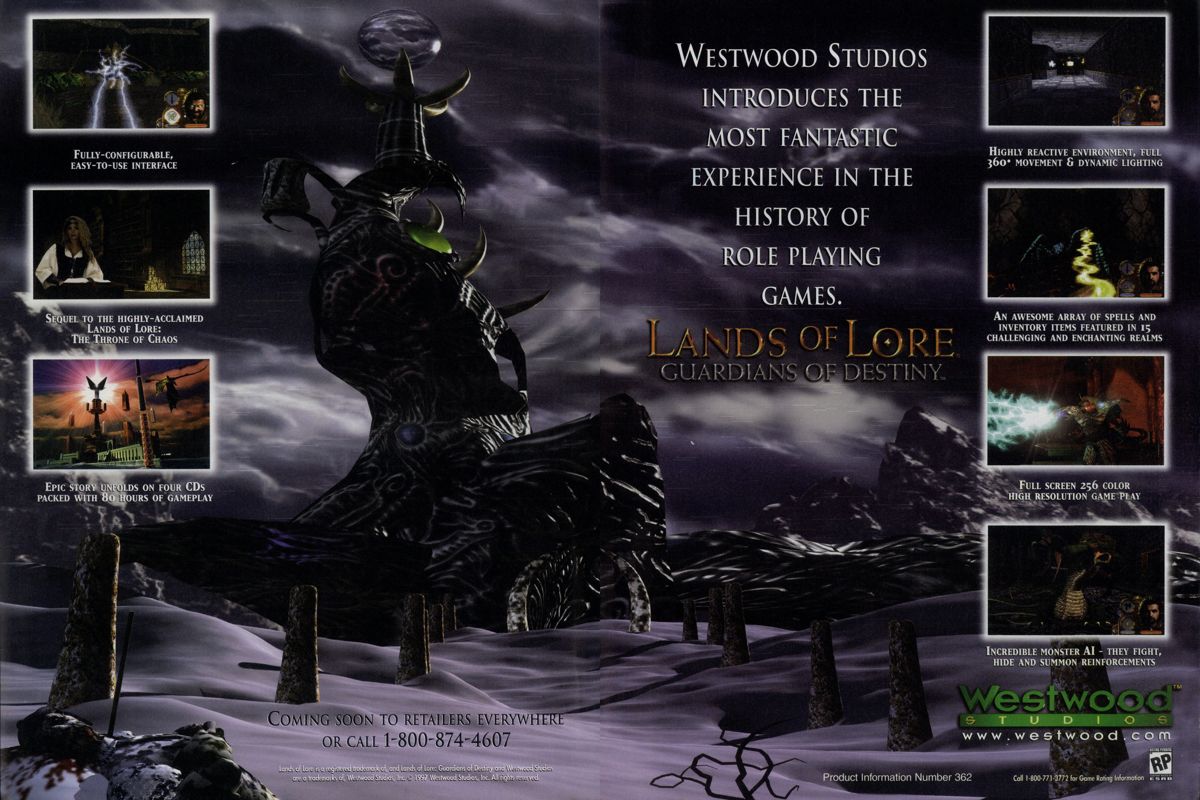 Lands of Lore: Guardians of Destiny Magazine Advertisement (Magazine Advertisements): PC Gamer (USA), Issue 11/1997