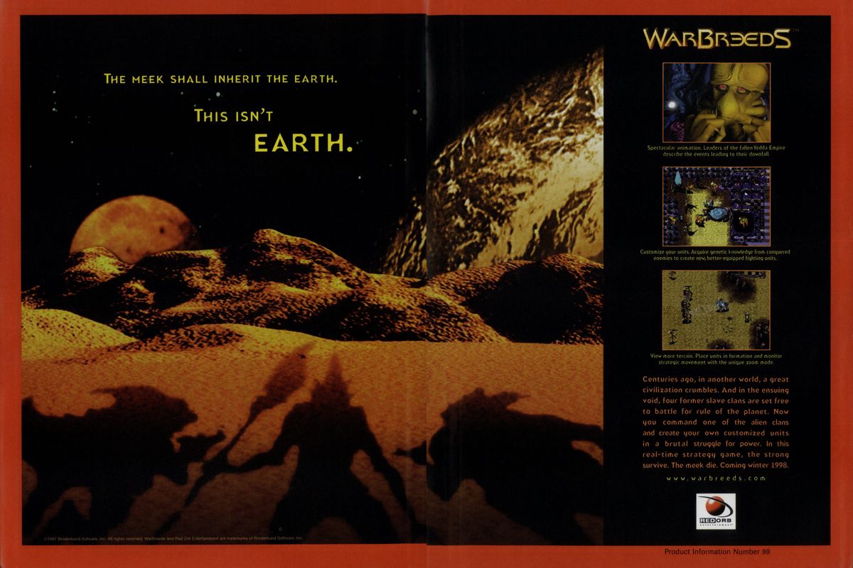 WarBreeds Magazine Advertisement (Magazine Advertisements): PC Gamer (USA), Issue 11/1997