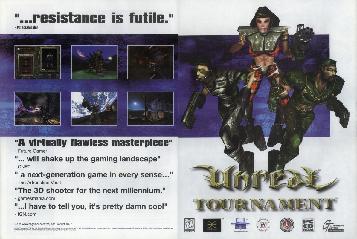 Unreal Tournament Magazine Advertisement (Magazine Advertisements): PC Gamer (USA), Issue 12/1999