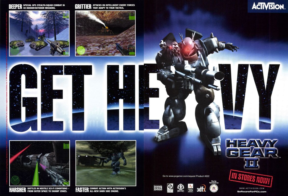 Heavy Gear II Magazine Advertisement (Magazine Advertisements): PC Gamer (USA), Issue 6/1999