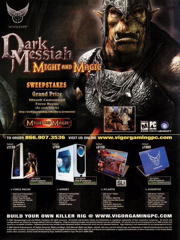 Dark Messiah: Might and Magic Magazine Advertisement (Magazine Advertisements): PC Gamer (USA), Issue 12/2006