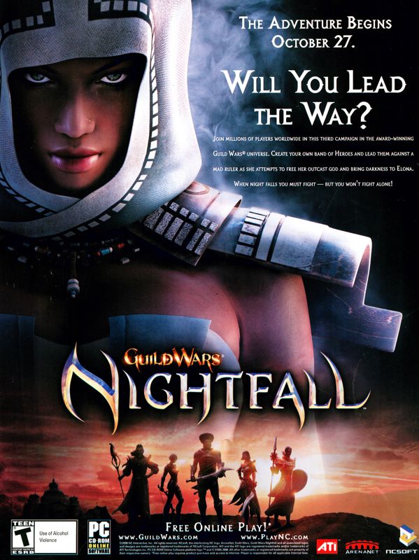 Guild Wars: Nightfall Magazine Advertisement (Magazine Advertisements): PC Gamer (USA), Issue 12/2006