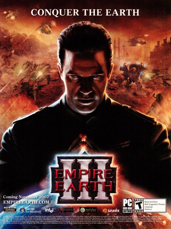 Empire Earth III Magazine Advertisement (Magazine Advertisements): PC Gamer (USA), Issue 12/2007