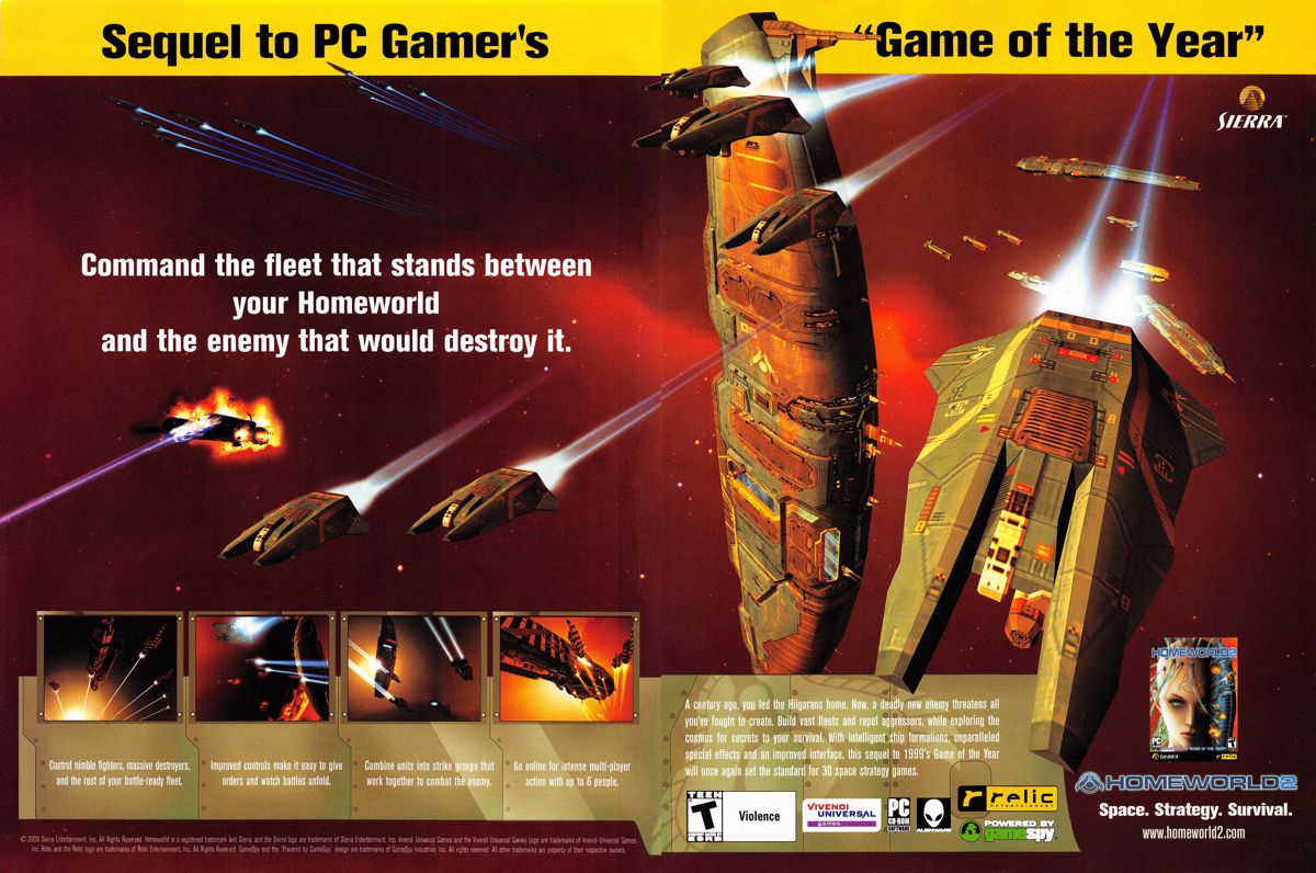 Homeworld 2 Magazine Advertisement (Magazine Advertisements): PC Gamer (USA), Issue 11/2003