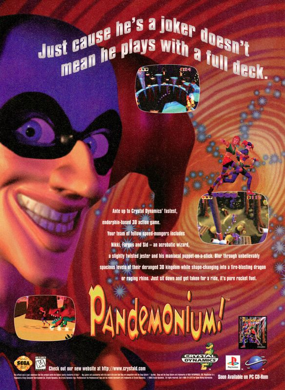 Pandemonium! Magazine Advertisement (Magazine Advertisements): Ultra Game Players (USA), Issue 091 (December 1996)