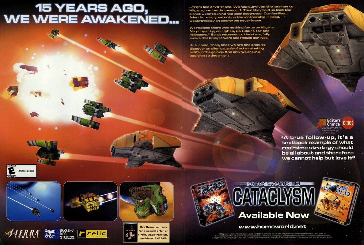 Homeworld: Cataclysm Magazine Advertisement (Magazine Advertisements): PC Gamer (USA), Issue 12/2000