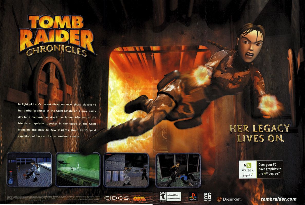 Tomb Raider: Chronicles Magazine Advertisement (Magazine Advertisements): PC Gamer (USA), Issue 12/2000