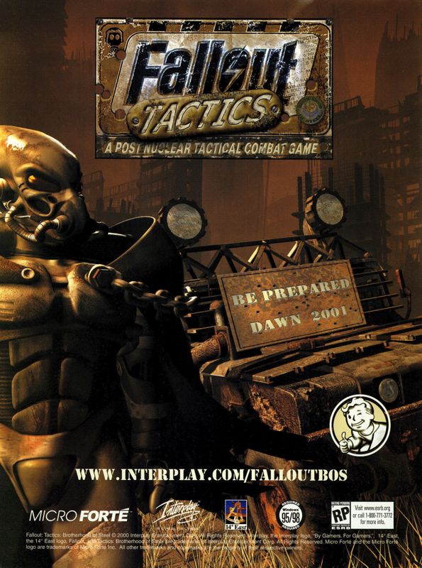 Fallout Tactics: Brotherhood of Steel Magazine Advertisement (Magazine Advertisements): PC Gamer (USA), Issue 12/2000