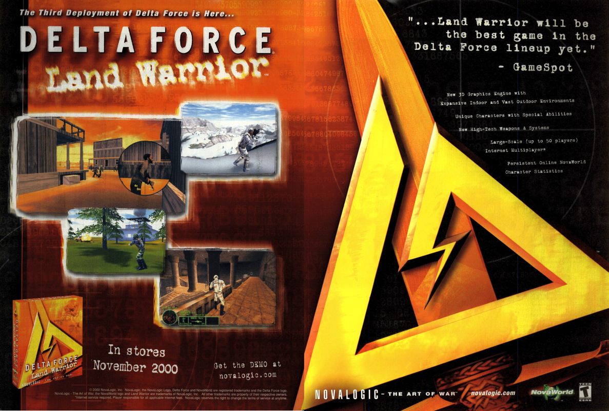 Delta Force: Land Warrior Magazine Advertisement (Magazine Advertisements): PC Gamer (USA), Issue 12/2000